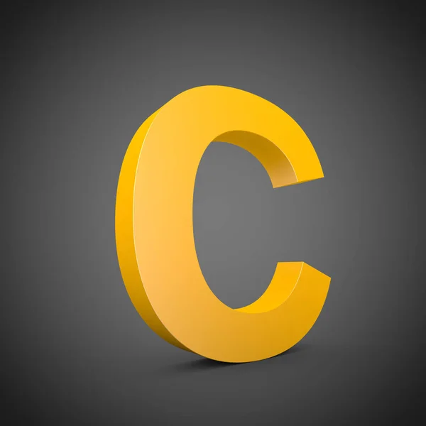 Letra amarela maiúscula C — Fotografia de Stock