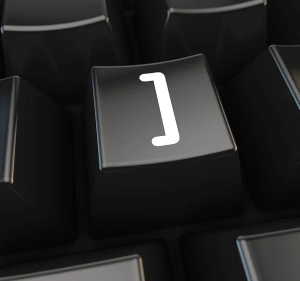 Vit symbol på knappen svart tangentbord — Stockfoto
