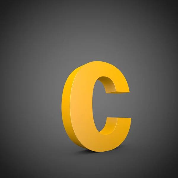 Letra amarela minúscula C — Fotografia de Stock