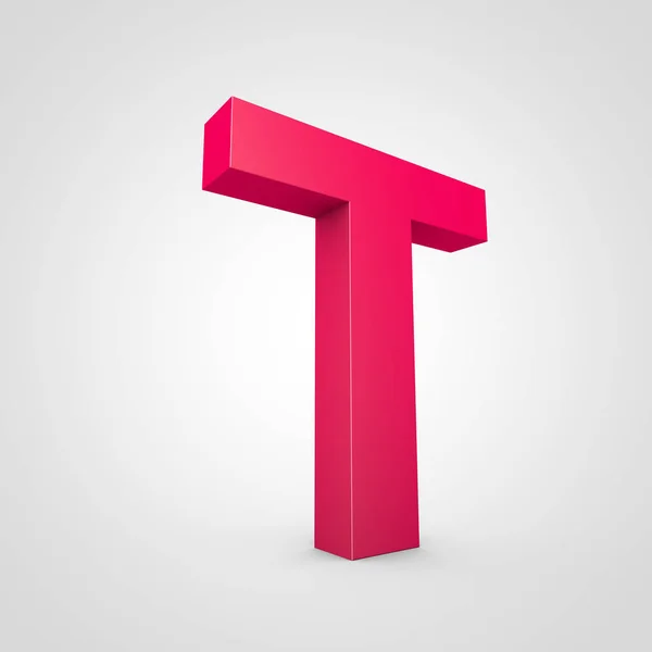 Uppercase pink letter T — Stock Photo, Image