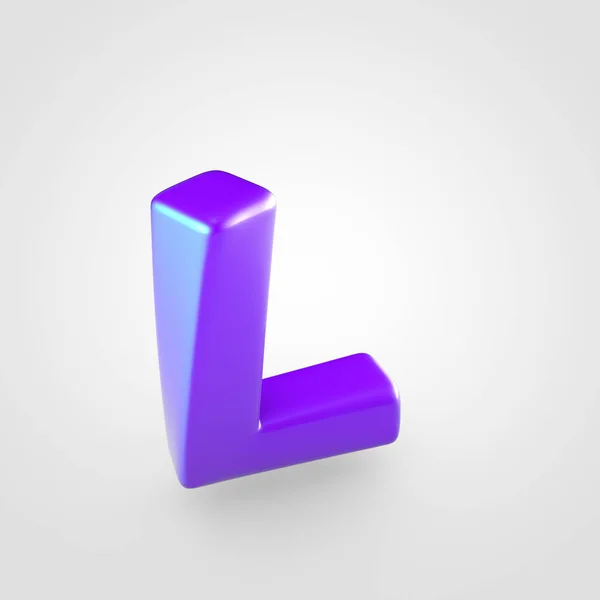 Glanzende violet letter L — Stockfoto