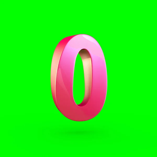 Design der rosa Zahl 0 — Stockfoto