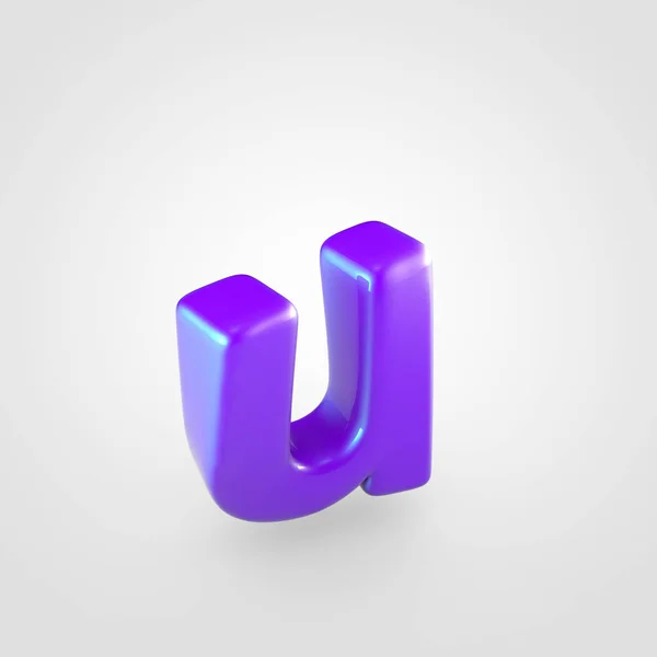 Glanzende violet letter U — Stockfoto