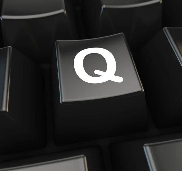 Прописная буква Q на клавиатуре — стоковое фото