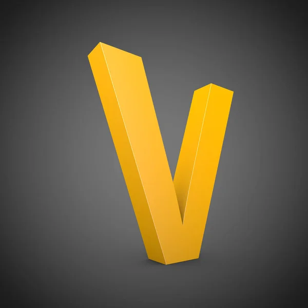 Literă galbenă superioară V — Fotografie, imagine de stoc