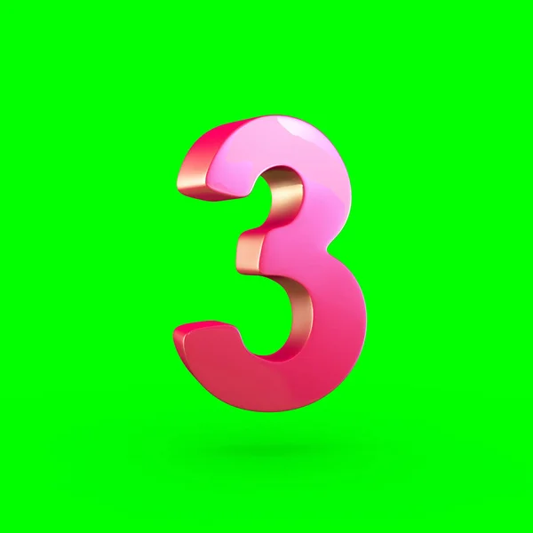 Design of pink number 3 — Stock Photo, Image