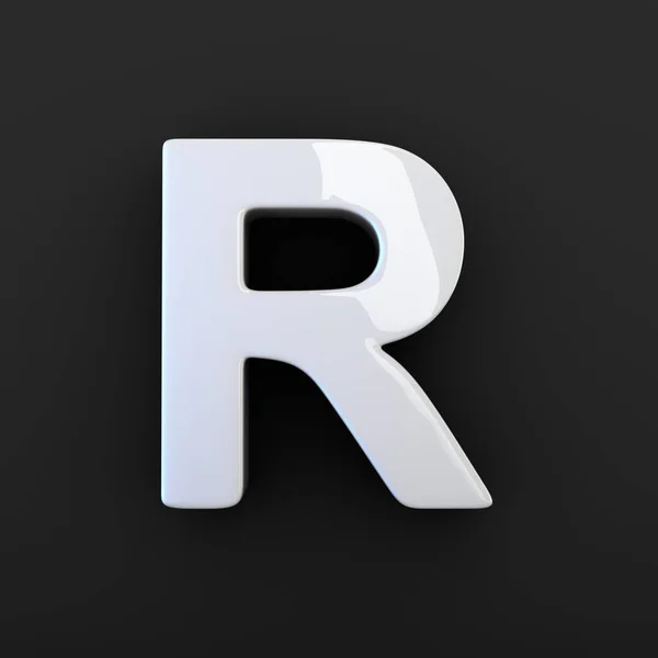 Grey glossy letter R — Stock Photo, Image