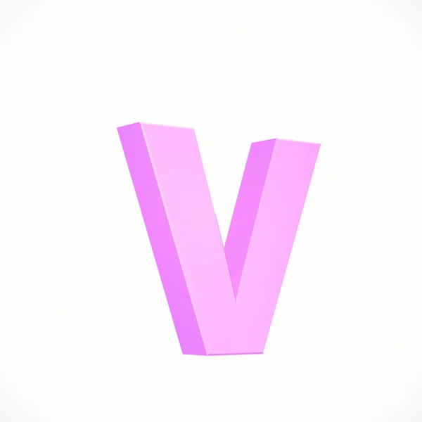 Строчная розовая буква V — стоковое фото