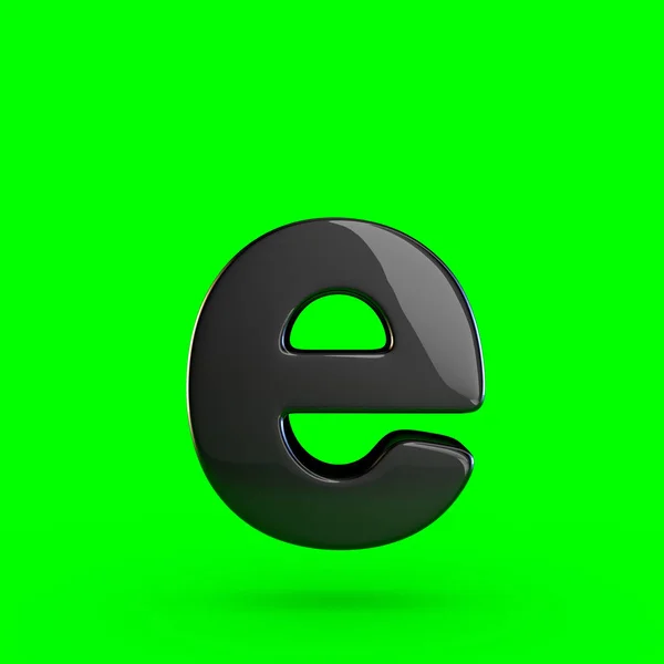 Строчная чёрная буква E — стоковое фото