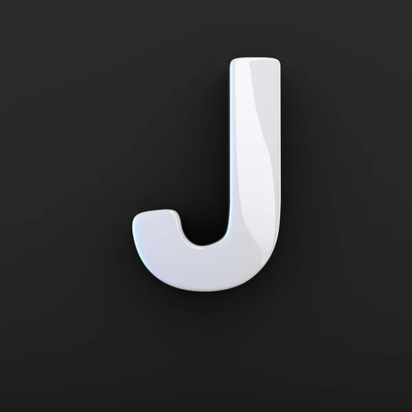 Grey glossy letter J — Stock Photo, Image