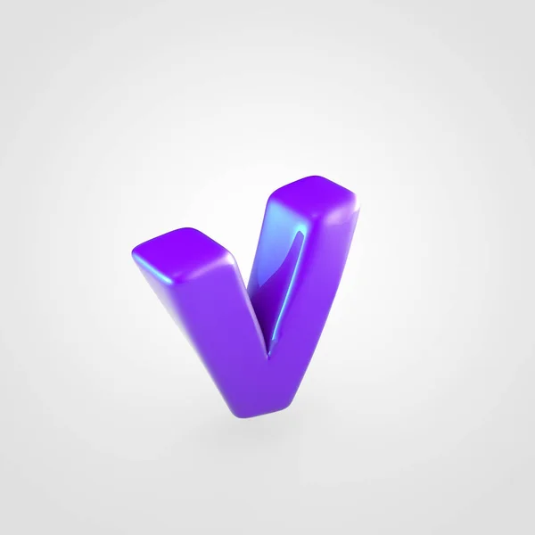 Glossy violet letter V — Stock Photo, Image