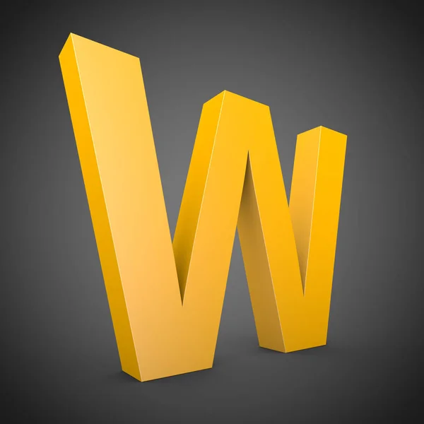 Büyük sarı harf W — Stok fotoğraf