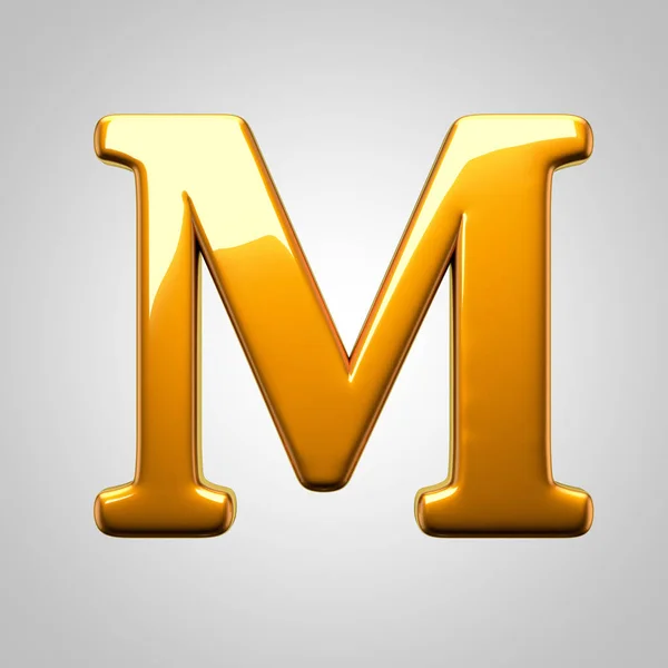 Amarelo lustroso letra M — Fotografia de Stock