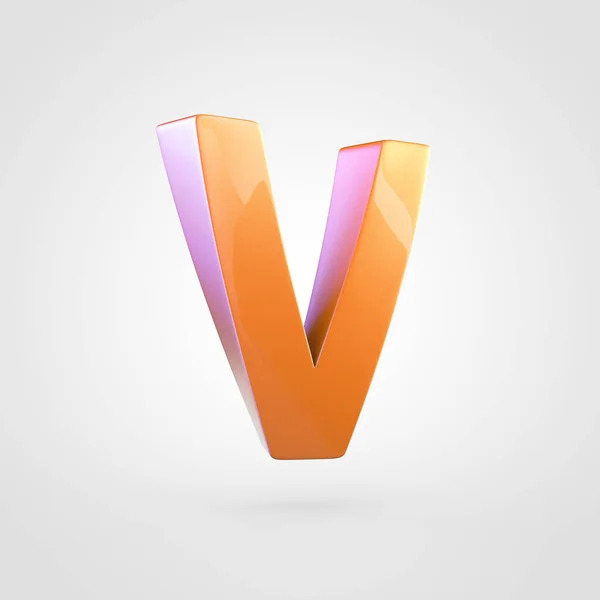 Uppercase orange letter V — Stock Photo, Image