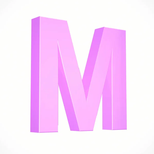 Velké růžové písmeno M — Stock fotografie