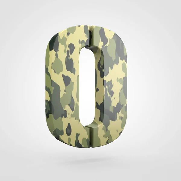 Camouflage design of number 0 — Stock Photo, Image