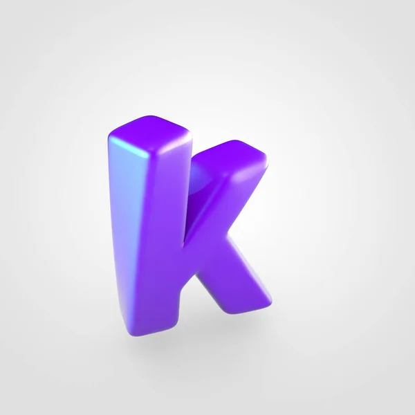 Glanzende violet letter K — Stockfoto