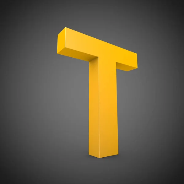 Uppercase yellow letter T — Stock Photo, Image