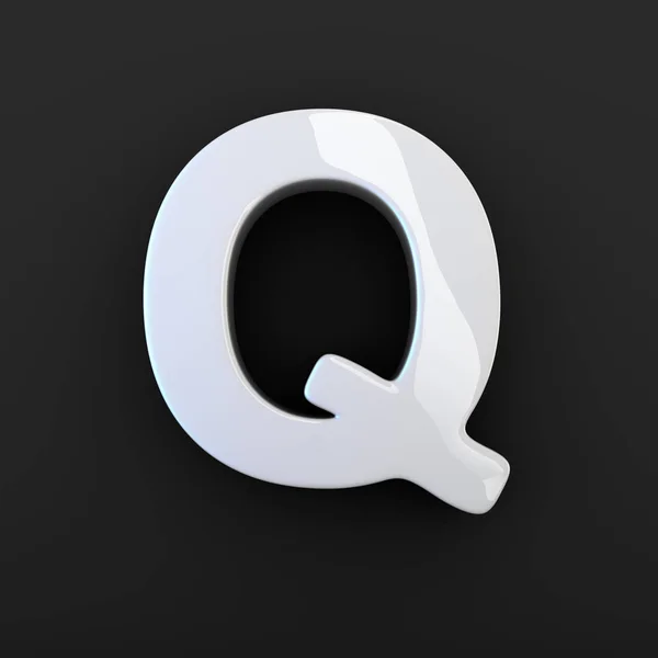 Witte glanzende letter Q — Stockfoto