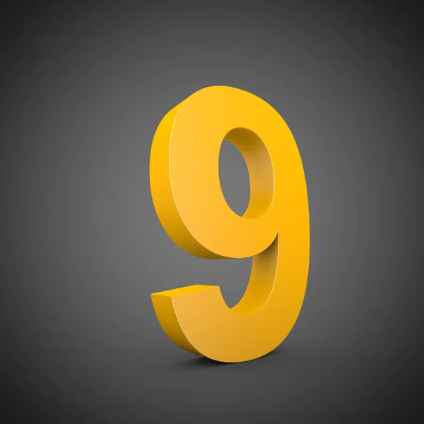 Дизайн желтого числа 9 — стоковое фото