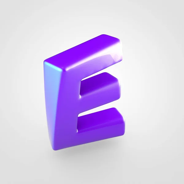 Fényes lila E betű — Stock Fotó