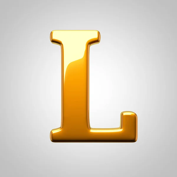 Yellow glossy letter L — Stock Photo, Image
