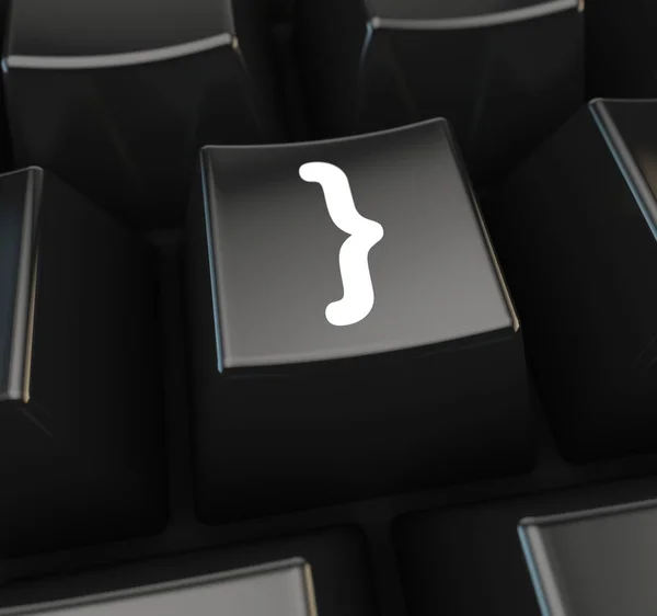Beyaz Siyah klavye düğme sembolü — Stok fotoğraf