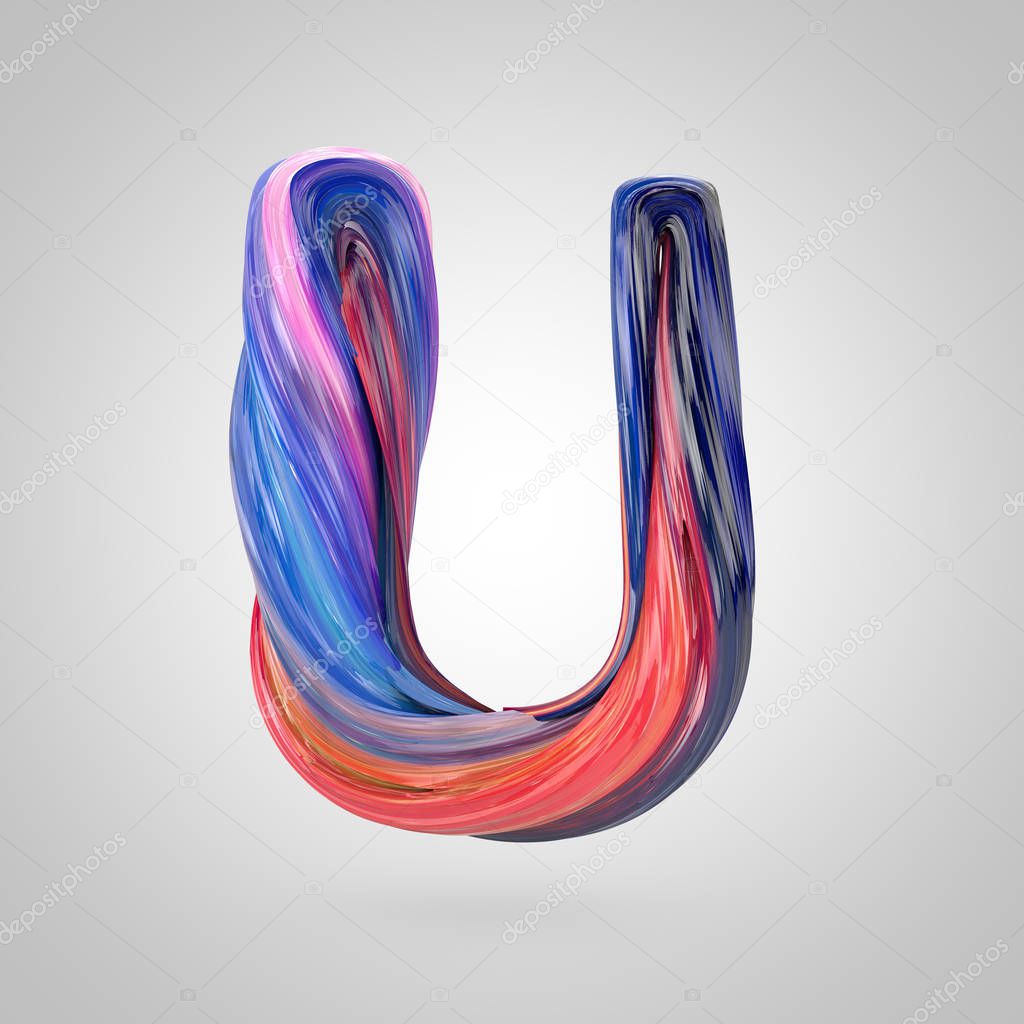 bright painted uppercase letter U
