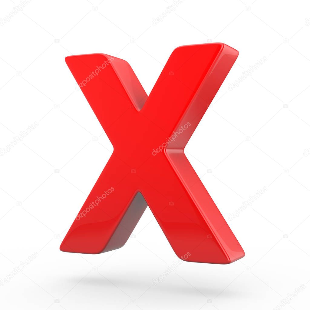 uppercase red letter X