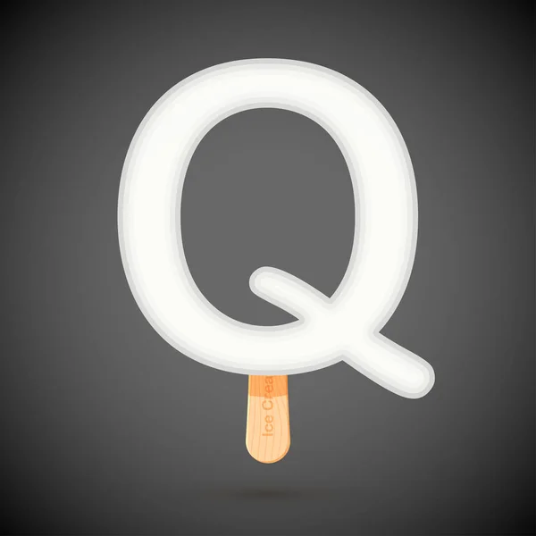 冰激淋设计的大写字母 Q — 图库矢量图片
