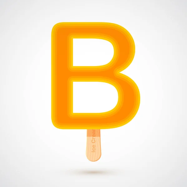 Ice cream design of uppercase letter B — Stock Vector