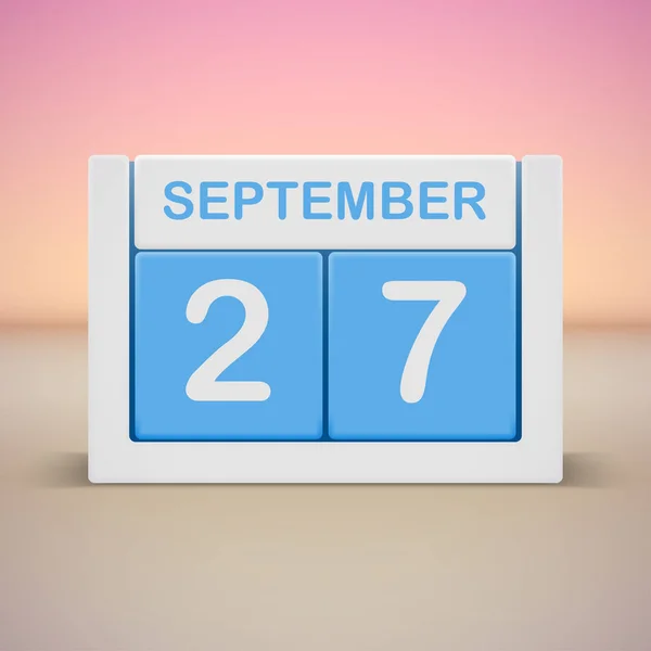 Página del calendario con fecha 27 de septiembre — Vector de stock