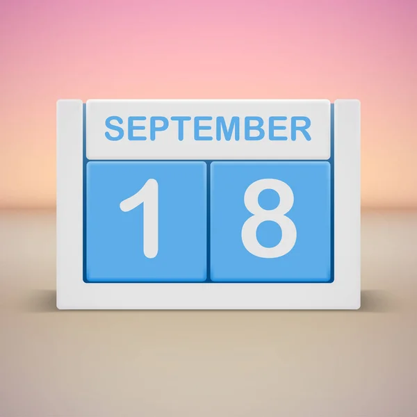 Kalenderblatt mit Datum 18. September — Stockvektor