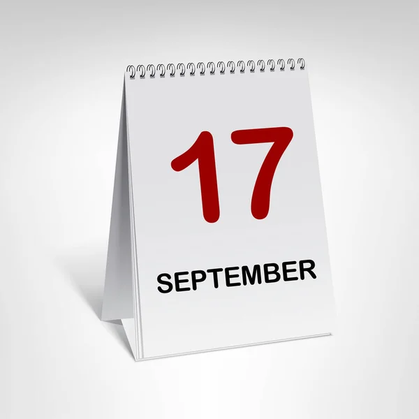 Kalenderpagina met datum 17 September — Stockvector