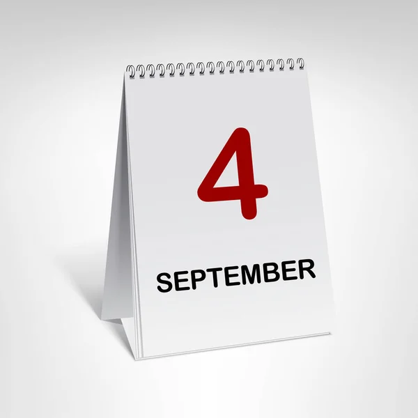 Kalenderblatt mit Datum vom 4. September — Stockvektor