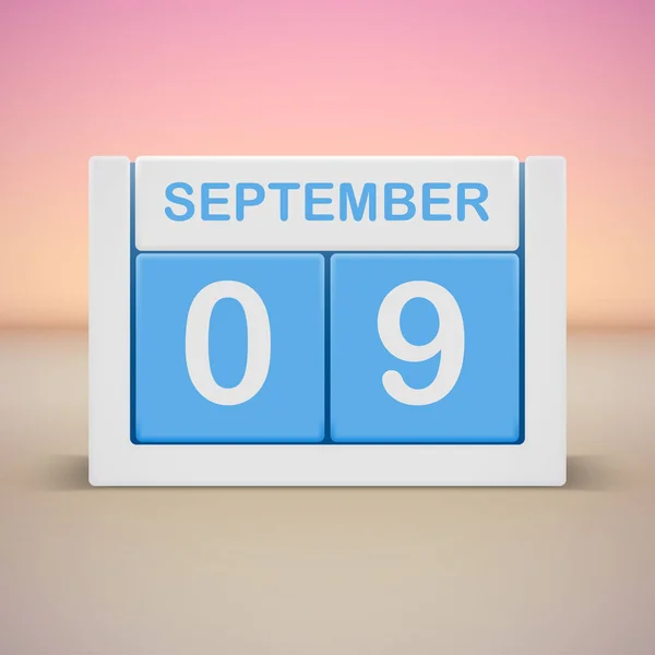 Pagina calendario con 9 SETTEMBRE data — Vettoriale Stock