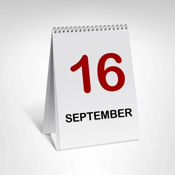 Kalenderpagina met September 16 datum — Stockvector