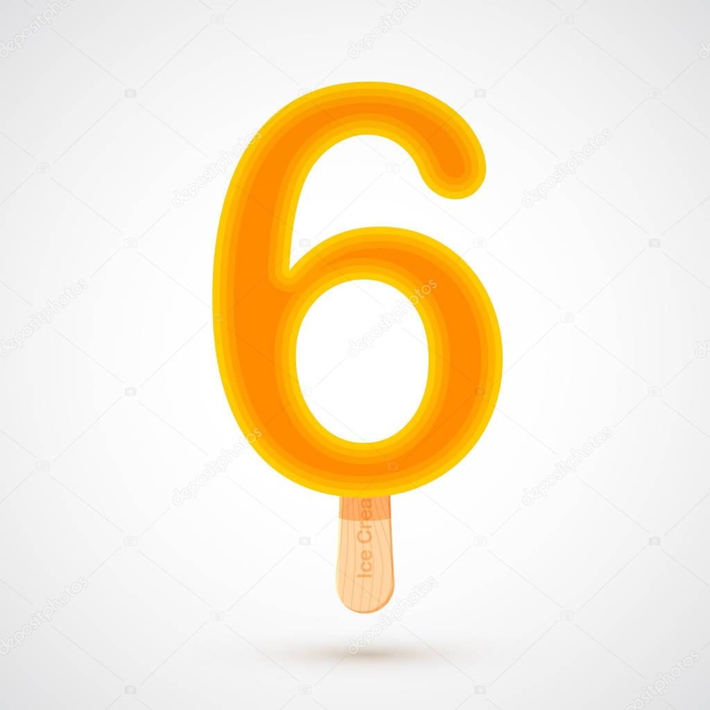 ice cream design of number 6