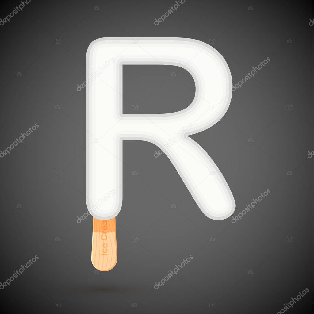 ice cream design of uppercase letter R