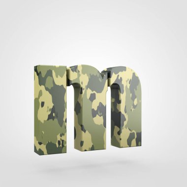 küçük harf M tasarımını kamuflaj