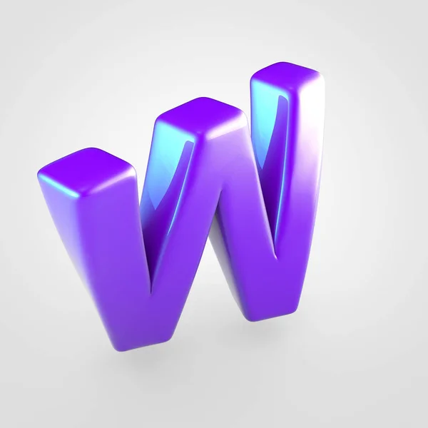 Glossy violet letter W — Stock Photo, Image