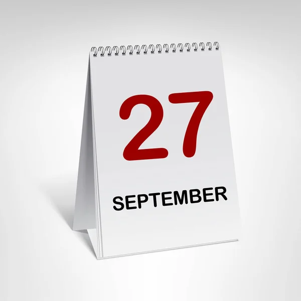 Kalenderpagina met September 27 datum — Stockvector