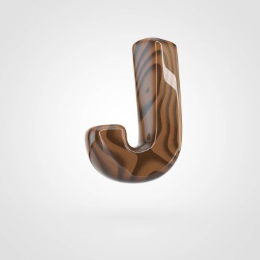 Ceviz ahşap J harfi büyük harf