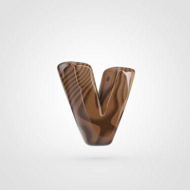 küçük harf ceviz ahşap harf V