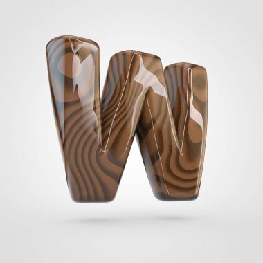 büyük ceviz ahşap harf W