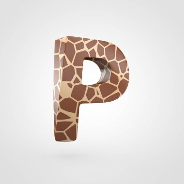 P harfi büyük harf zürafa tasarımı