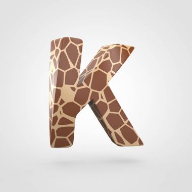 K harfi büyük harf zürafa tasarımı