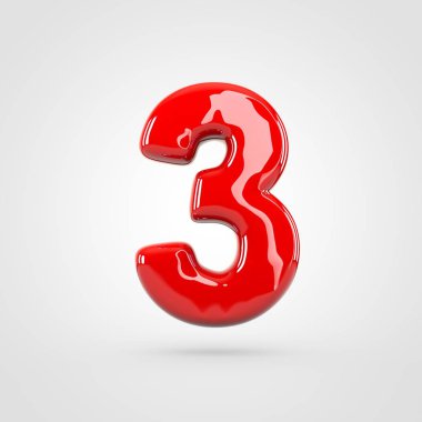 kırmızı parlak sayı 3