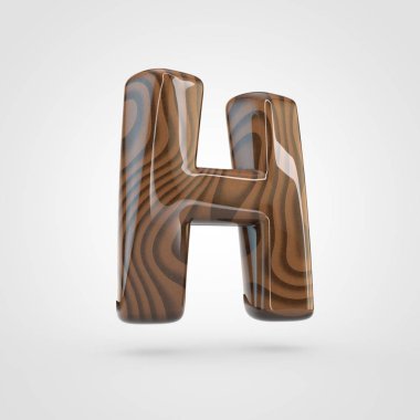 Ceviz ahşap H harfini büyük harf yapar