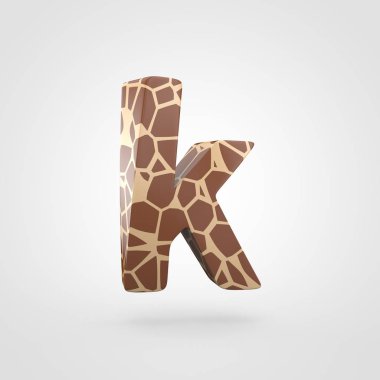 K harfi küçük harfe zürafa tasarımı
